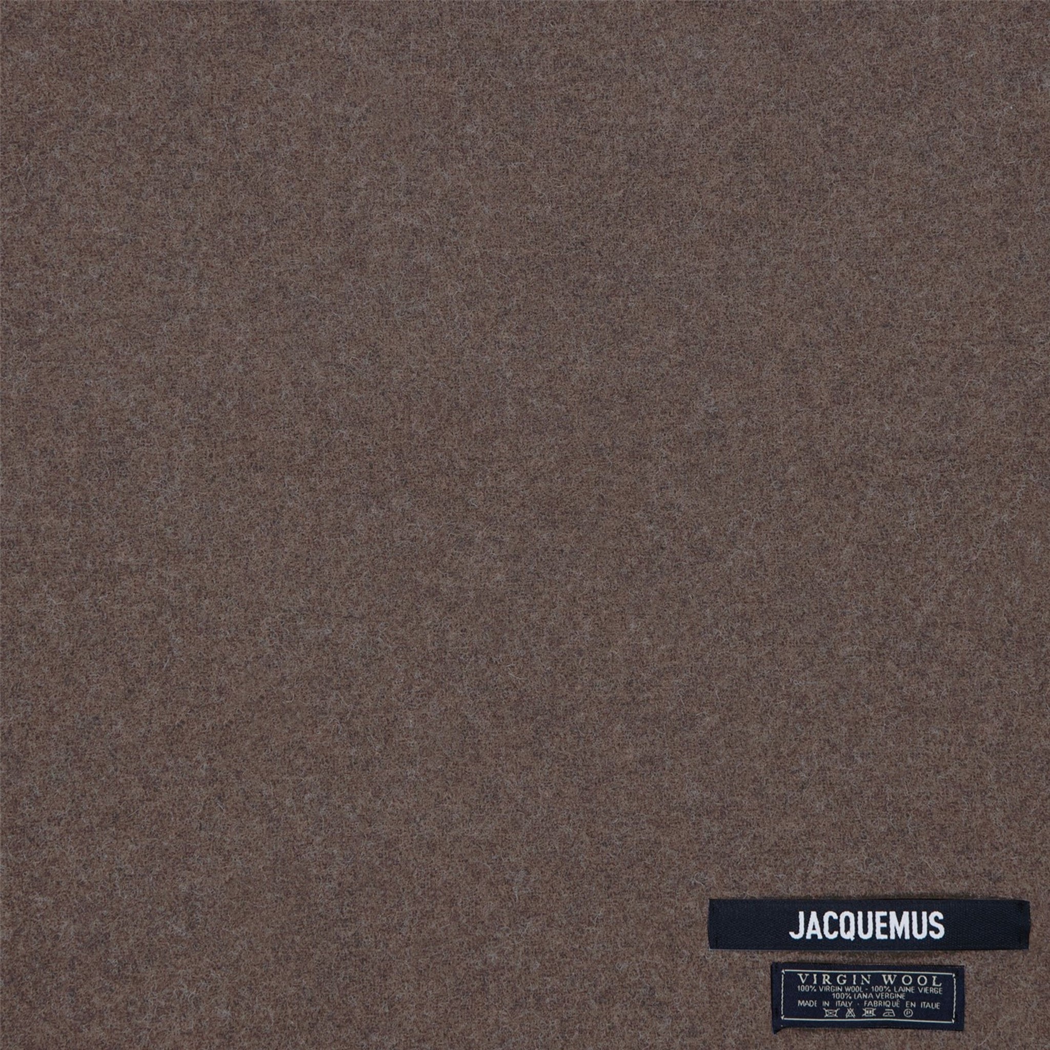 Image of Jacquemus L'echarpe Fringe Logo Multi-Brown Scarf